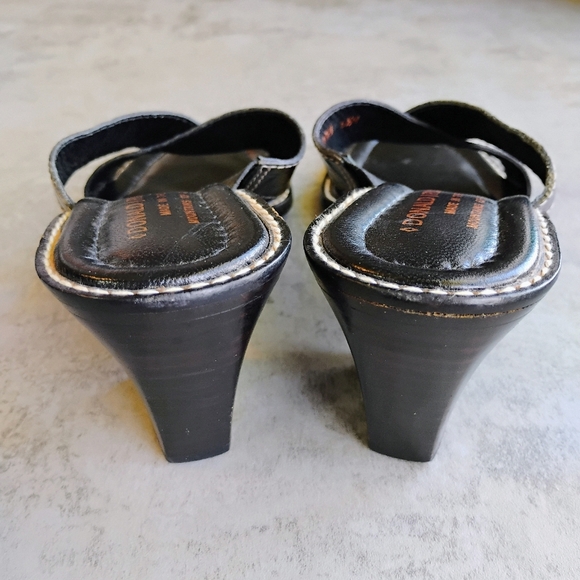 Donald J Pliner Viru Sandals Womens 6.5 Black Kogi Square Open Toe 3" Heel Italy - Picture 5 of 12